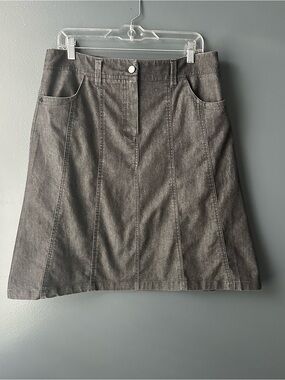 🖤🩶 SANDRO A-Line Denim Skirt in Charcoal women’s skirt size 12 gray black